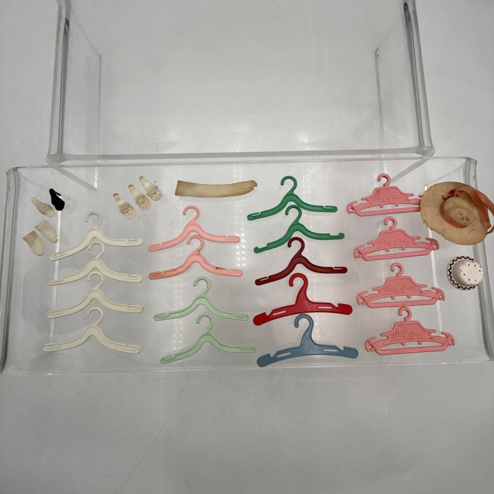 Vintage Barbie and Clone Doll Clothes Hangers Lot Mixed 1960s + Dust Goose